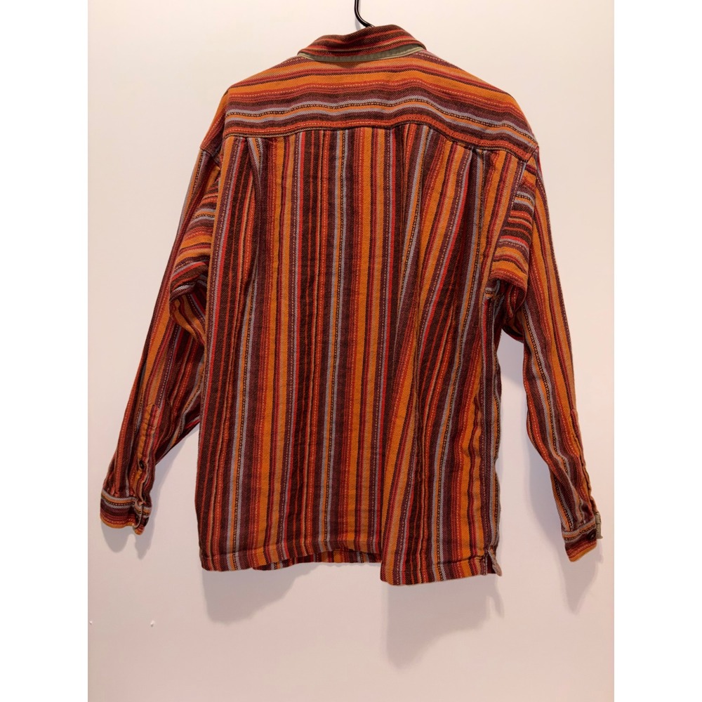 Patagonia Organic Cotton Full Zip Shirt Jacket Striped Heavyweight Flannel XL - Picture 2 of 9